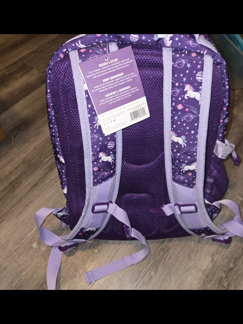 Bentgo Kids Purple Unicorn Backpack with Built-In Lunch Bag